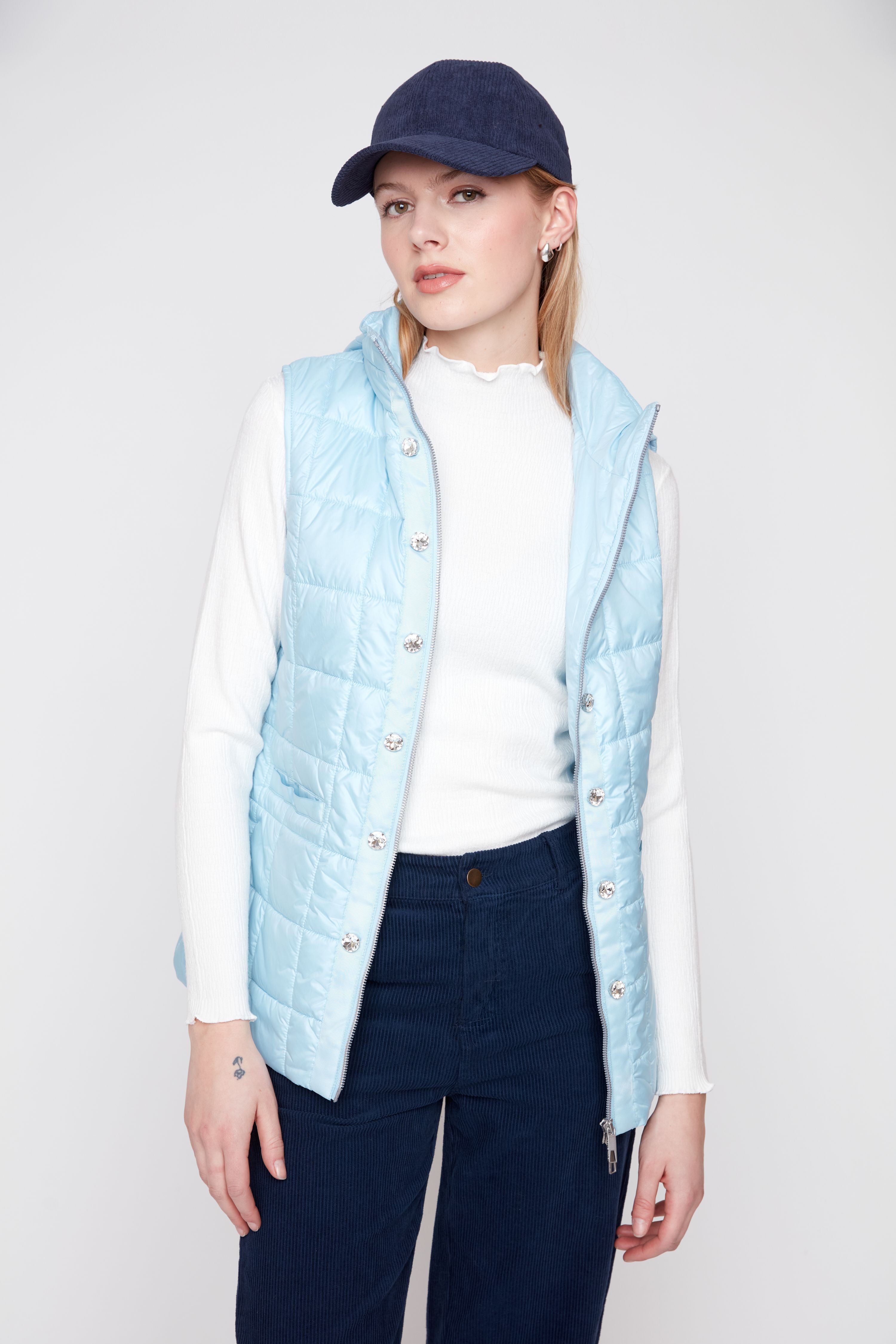 Renuar R3907L E3034 Woven Vest Mist