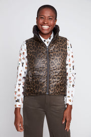 Renuar R3953R E3034 Woven Vest Leopard