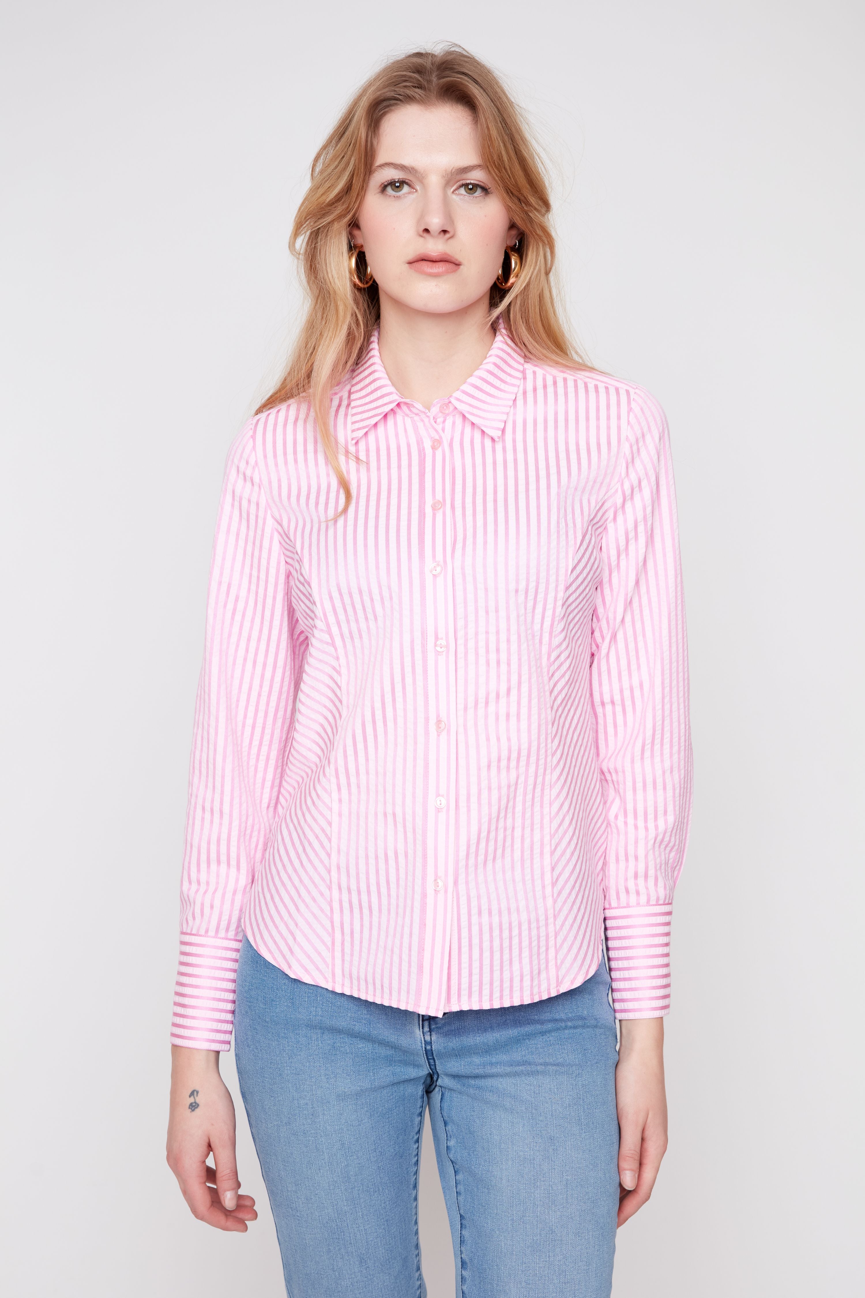 Renuar R5273 918 Woven Blouse Pinky Comb