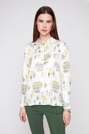 Renuar R5288 901 Woven Blouse Creme Comb