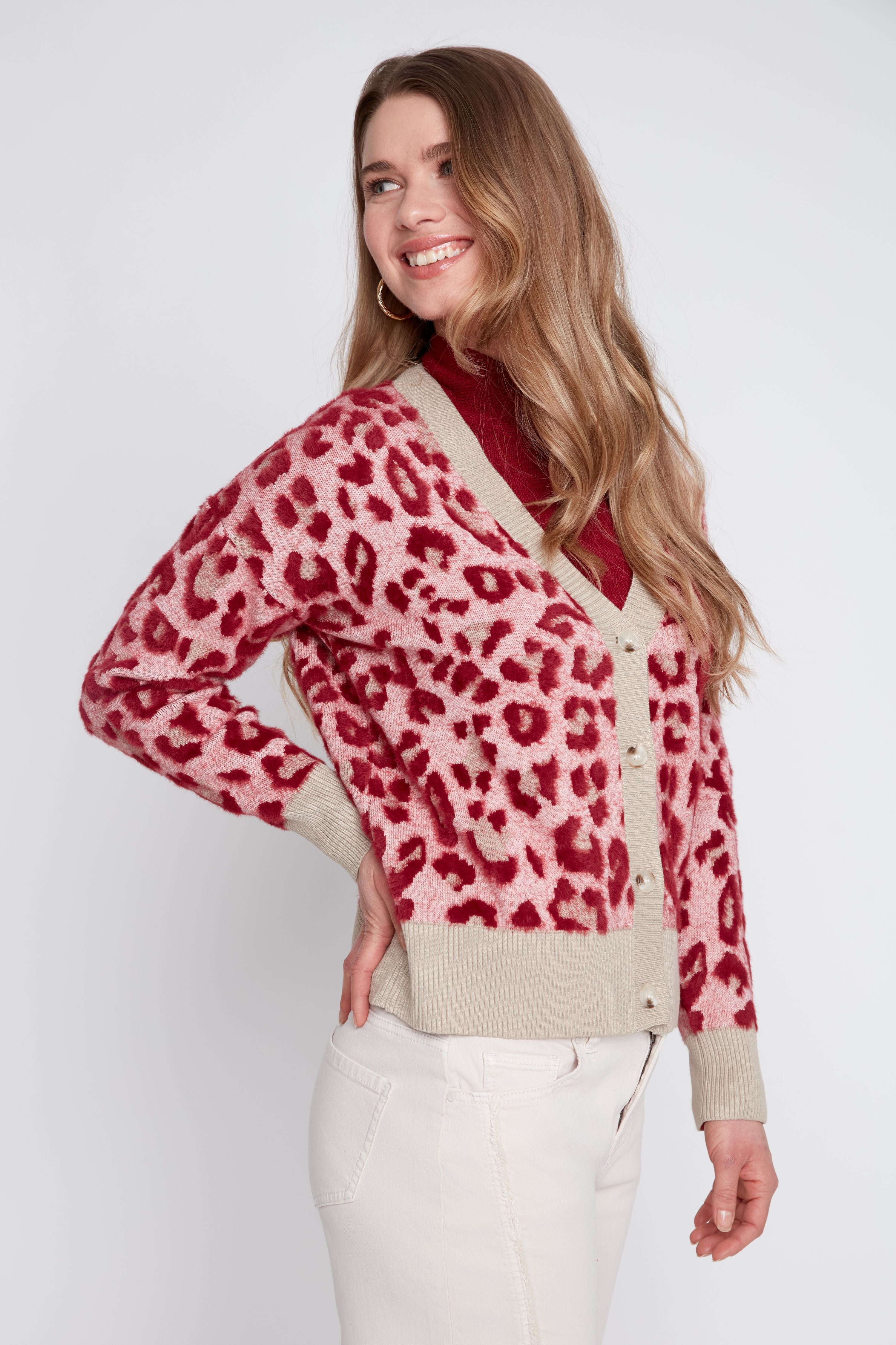 Renuar R6004 4785 Knit Sweater Claret Comb