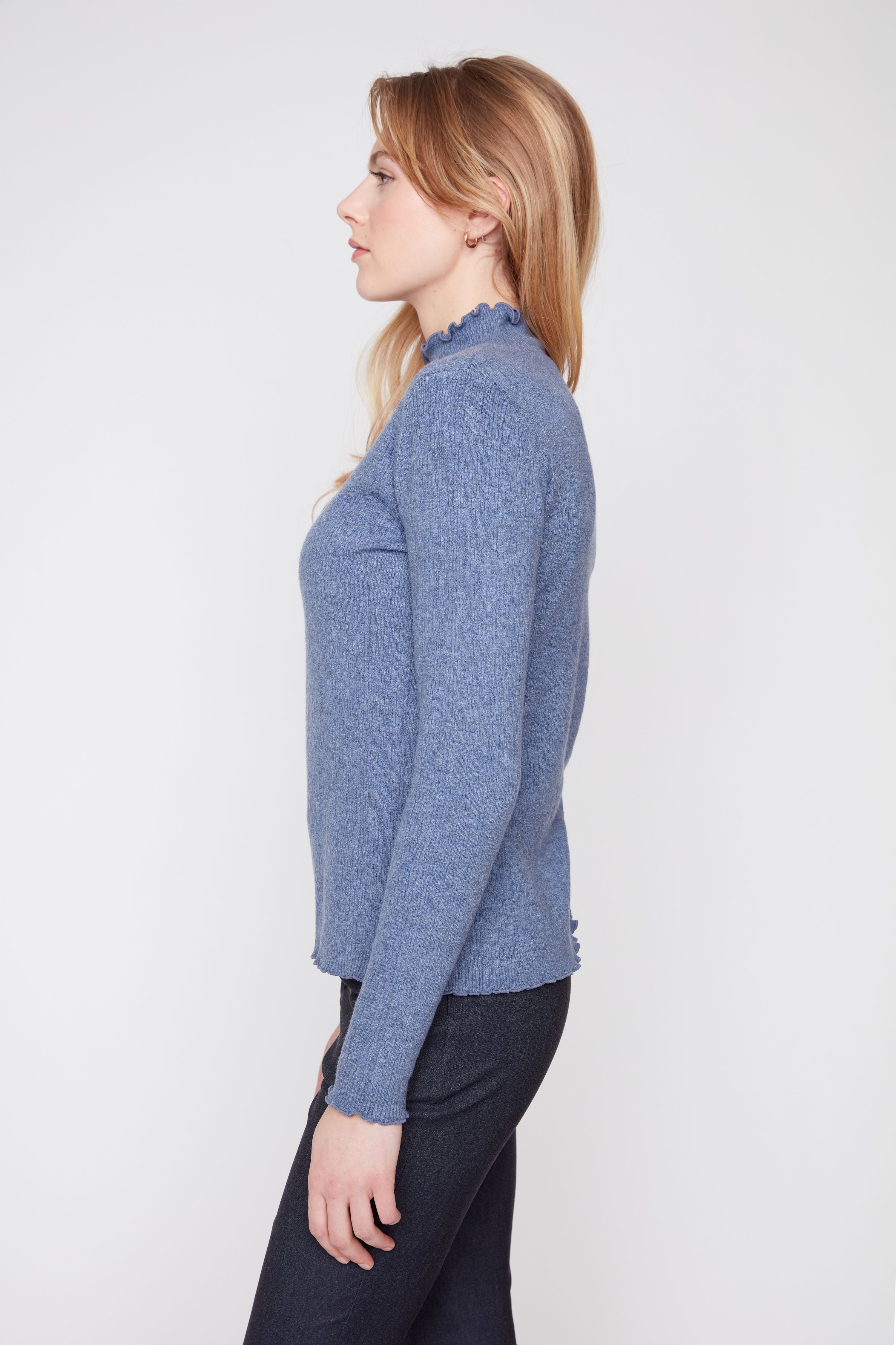 Renuar R6859 4301 Knit Sweater Heather Blue