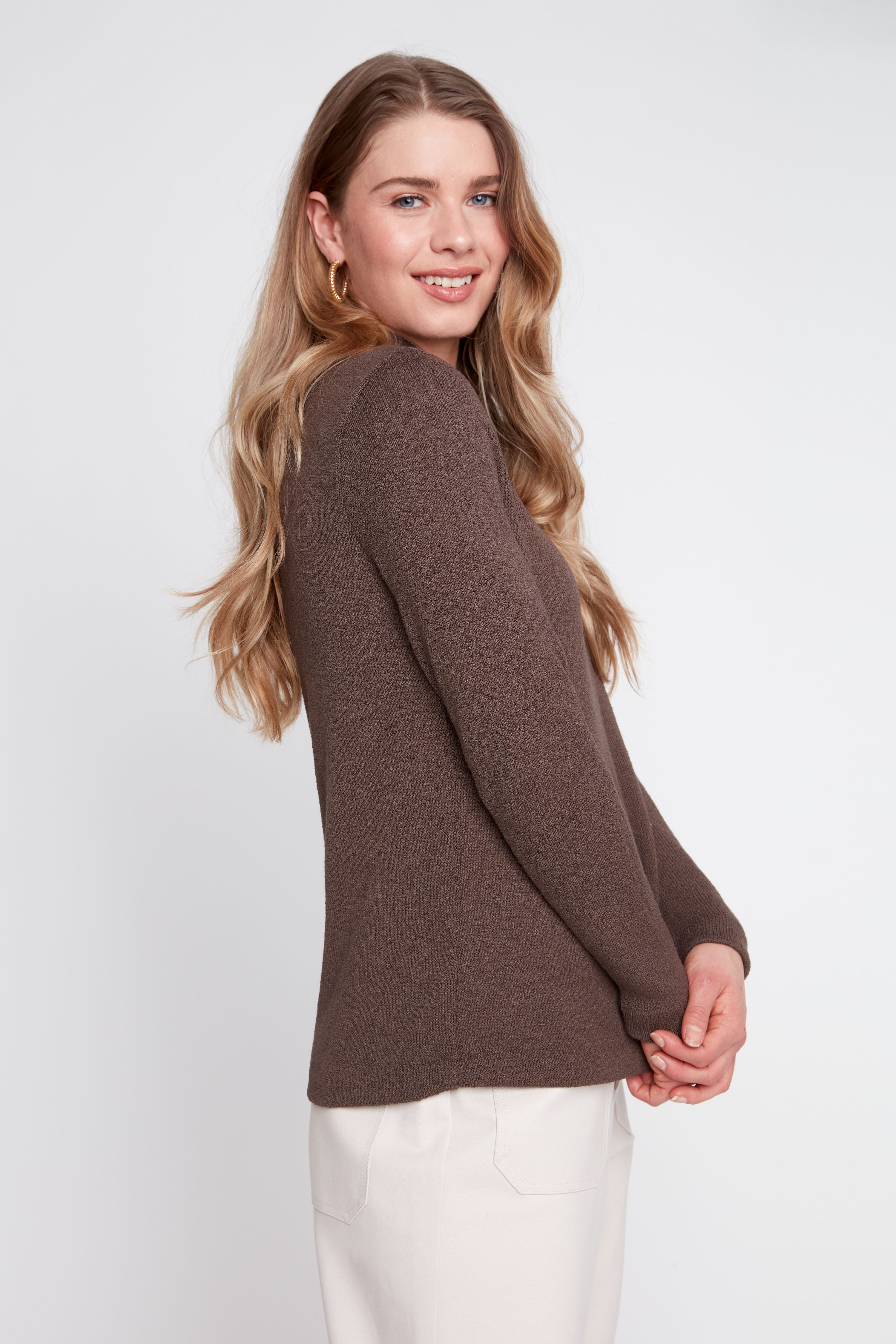 Renuar R7825 55K Knit Top Chocolate