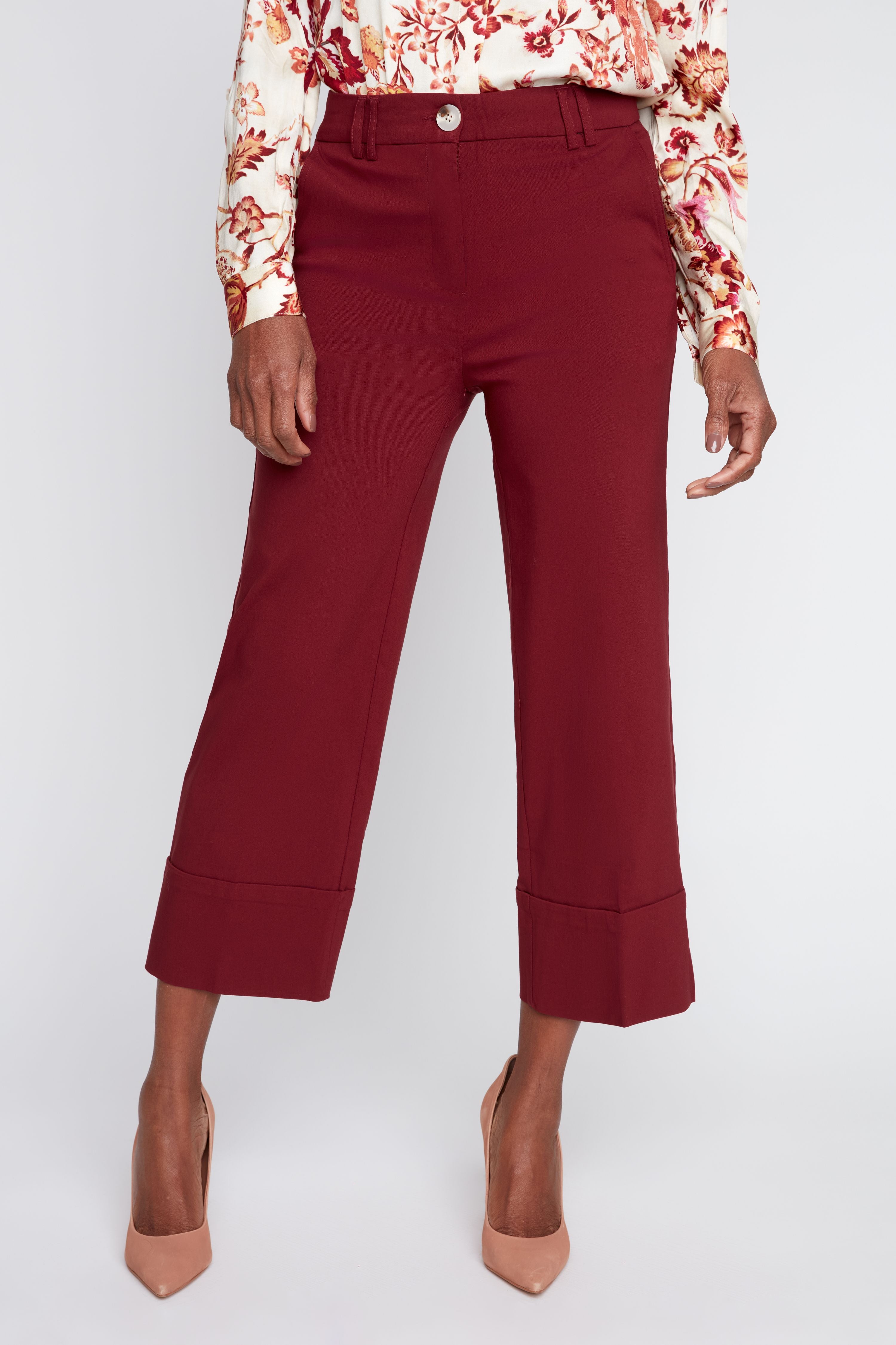 Renuar R8121 E730H Woven Pant Cabernet