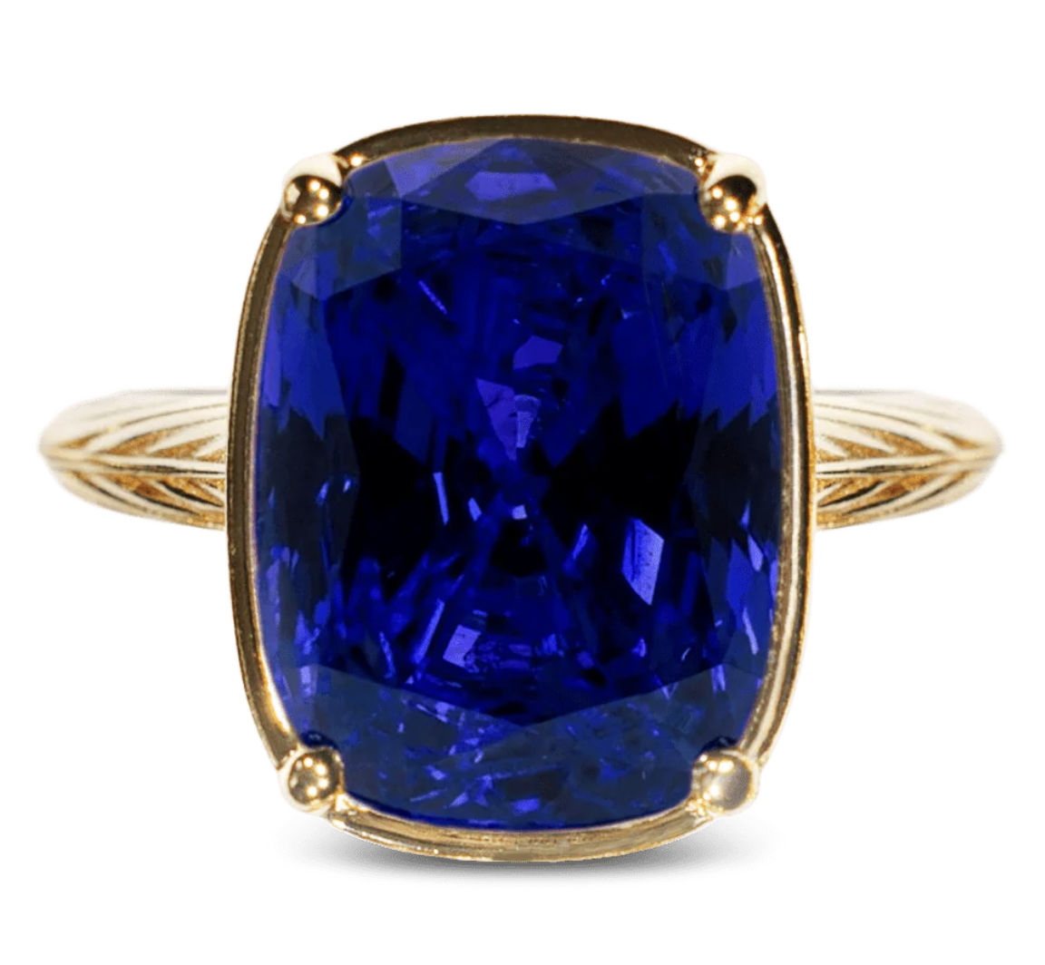 Sterling Forever Sapphire CZ Cocktail Sterling Silver Elongated Cushion