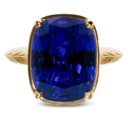 Sterling Forever Sapphire CZ Cocktail Sterling Silver Elongated Cushion