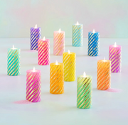 Glitterville Rainbow Pillar Flame Candle