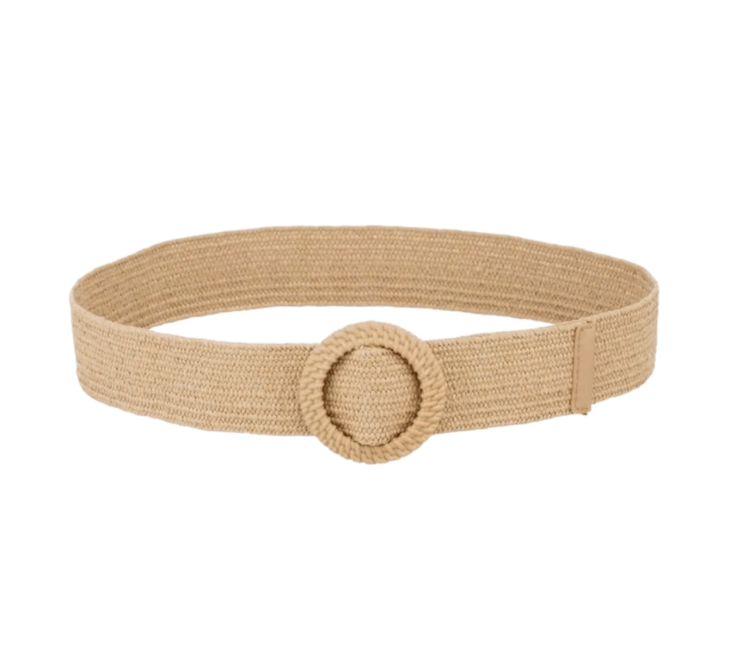 GRCB Raffia Circle Belt Camel