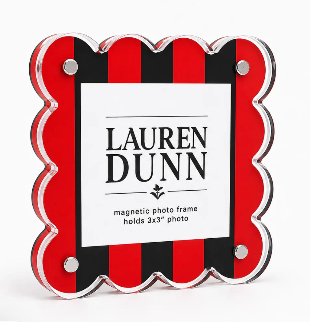 Lauren Dunn Red/Black Striped Gameday Acrylic Frame