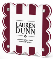 Lauren Dun Dark Maroon/White Stripe Gameday Frame