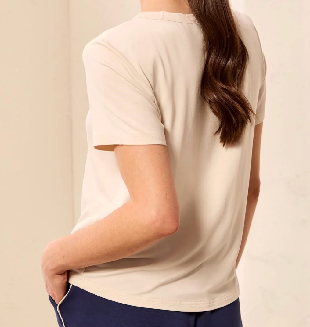 Tribal 3242O/8548 Crew Neck Top - sanddune