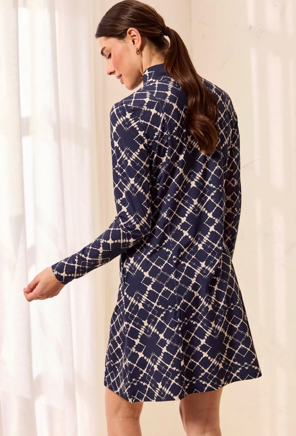 Tribal 3273O/3024 Dress w Zipper Mock Neck
