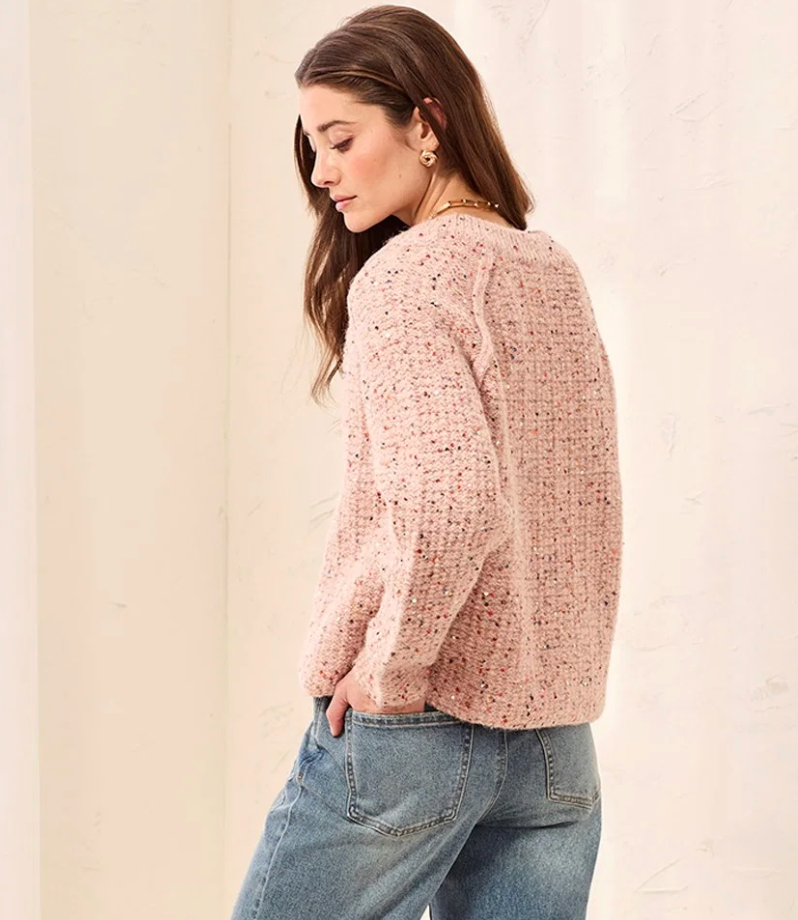 Tribal 6301O/5781 Tweed Like Sequined Sweeter Cardigan