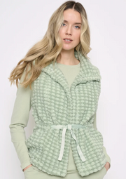 Picadilly YL497 Faux Fur Vest- powder lime