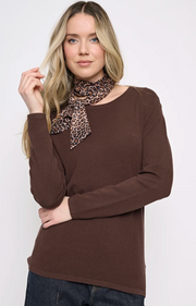 Picadilly QK113 Crewneck Top- chocolate