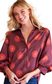 Finley 3776076D Cora Shirt- wine/red