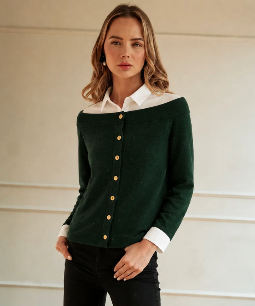 Joh 56267SW Sakari Top- hunter green