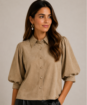 Melissa Nepton F266757SU Yuna Top- chamois