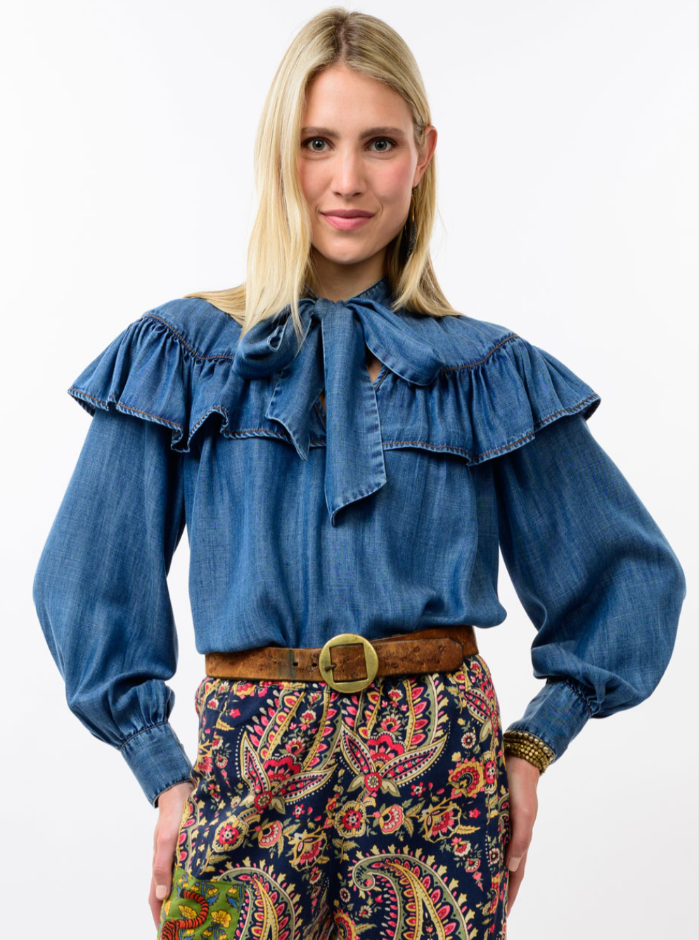 Ivy Jane 630408 Denim Bow Top