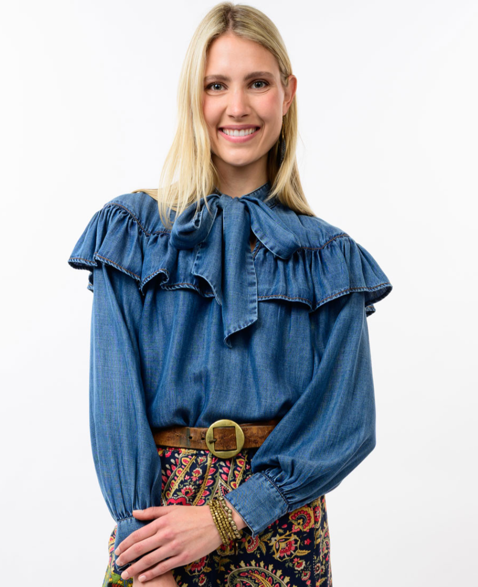 Ivy Jane 630408 Denim Bow Top
