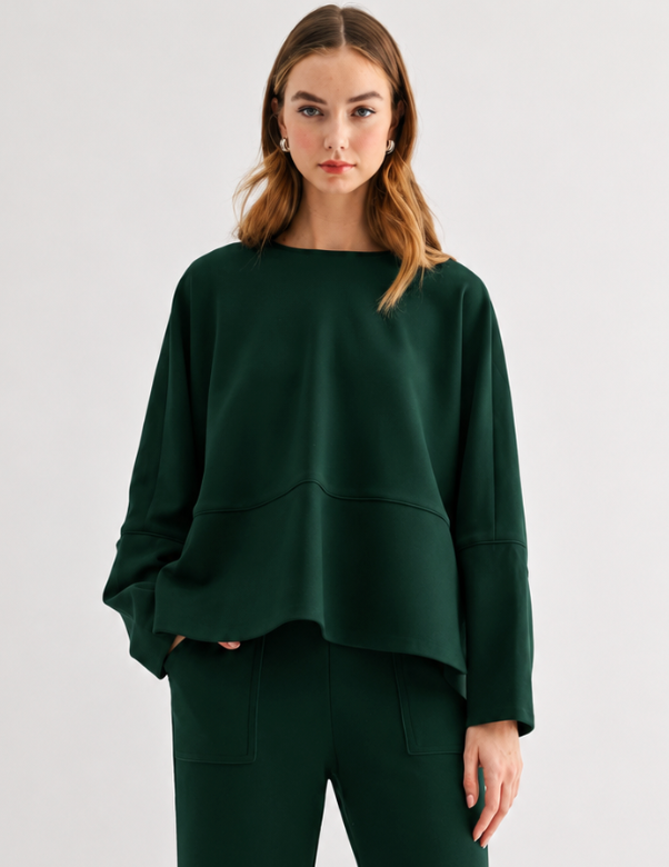 Joh 56329K Krista Top- hunter green