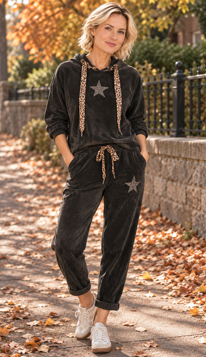 Eternelle 3-FW2680-9 Balck/Leopard Jacket