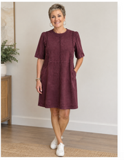 Melissa Nepton suede burgandy dress