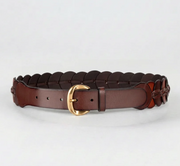 Tribal 13T1040002 0022 QUINN - Wide Pieced Leather Harness Belt with Scalloped Panels