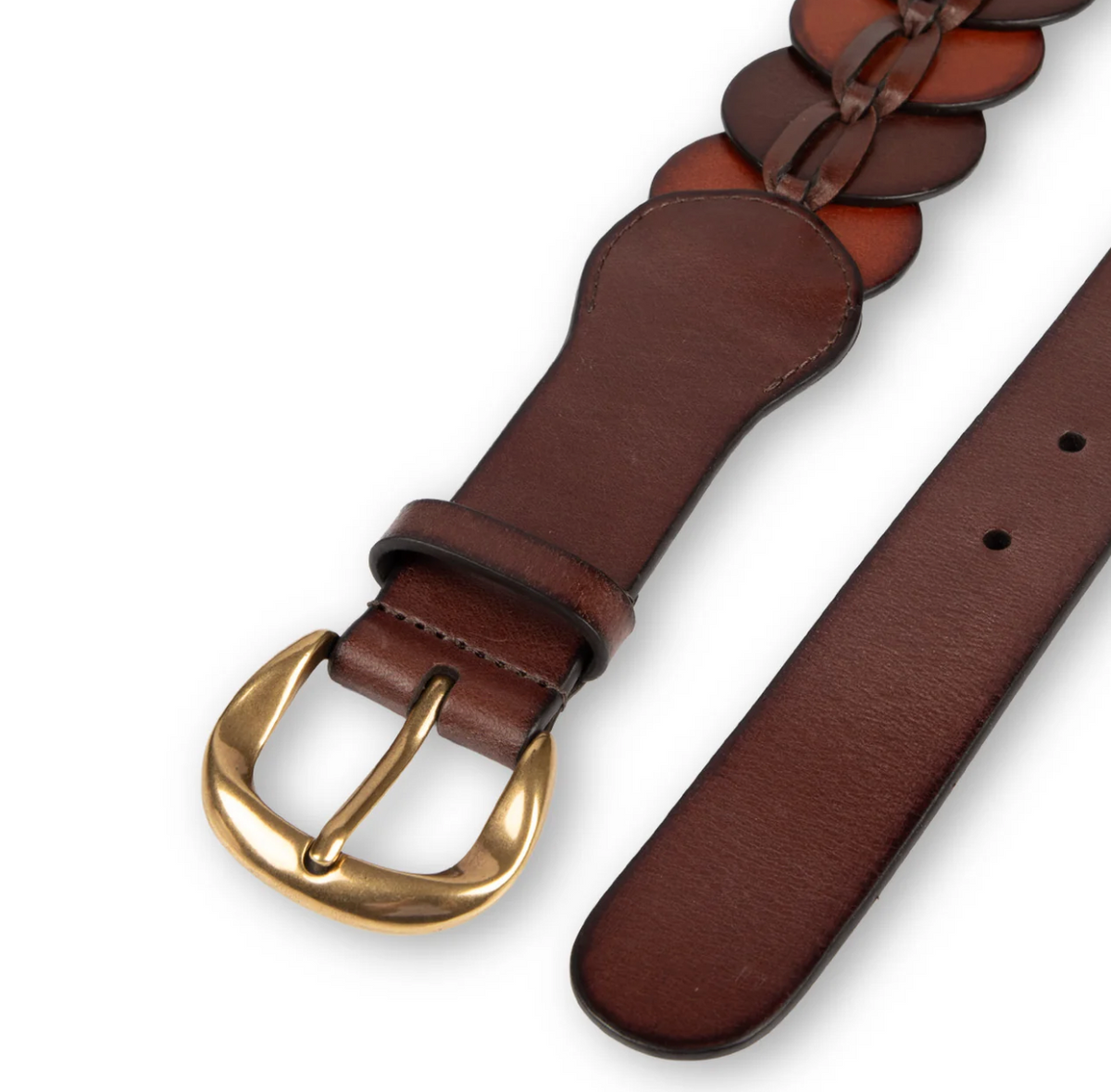 Tribal 13T1040002 0022 QUINN - Wide Pieced Leather Harness Belt with Scalloped Panels