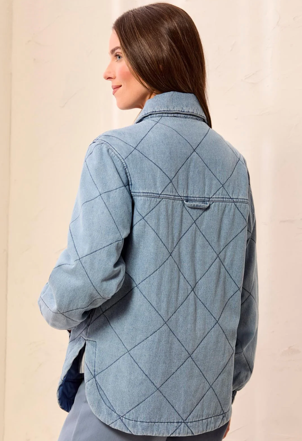 Tribal 6242O/5605 2131 Quilted Snap Front Soft Denim Jacket