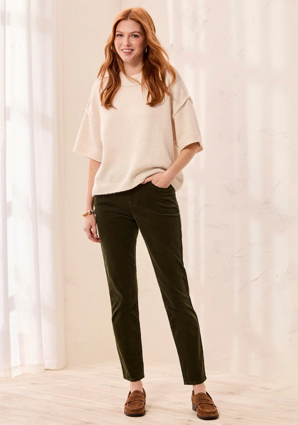 Tribal 5580O/4989 3376 Micro Cord Audrey Pull-On Slim Jeans