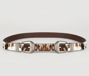 Tribal 13T1020005 3493 BILLY - Cow Print Haircalf Double Buckle Belt