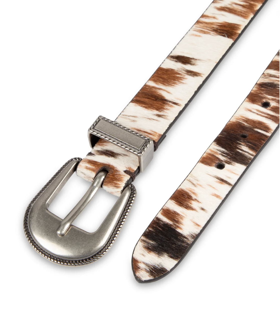 Tribal 13T1020005 3493 BILLY - Cow Print Haircalf Double Buckle Belt