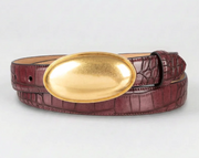 Tribal 13T1020001 0070 MARIA - Double Croc-Embossed Leather Belt with Oval Plaque