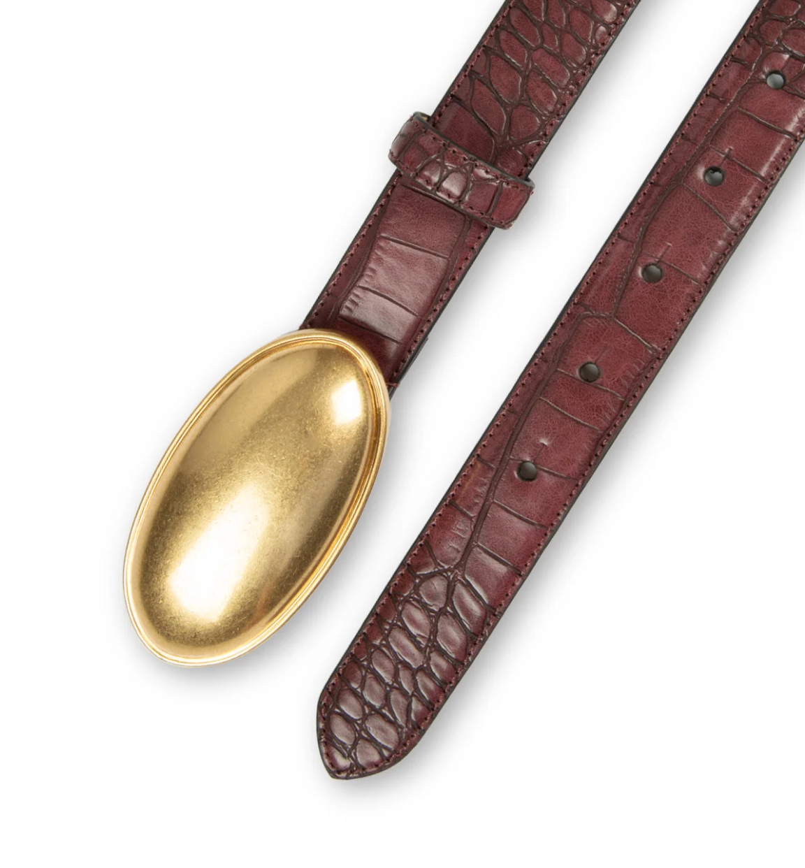 Tribal 13T1020001 0070 MARIA - Double Croc-Embossed Leather Belt with Oval Plaque