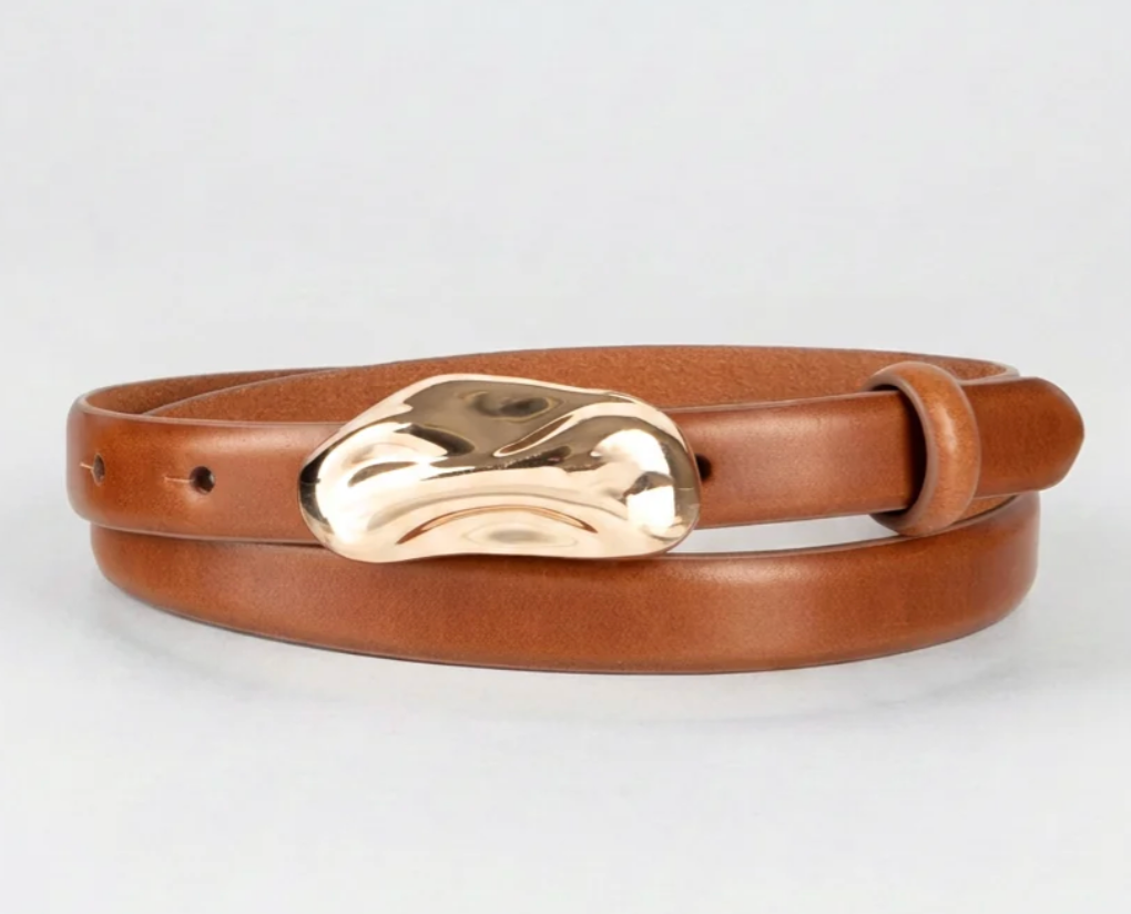 Tribal 13T1020005 0022 LISA - Leather Belt with Sculptural Gold-Tone Plaque