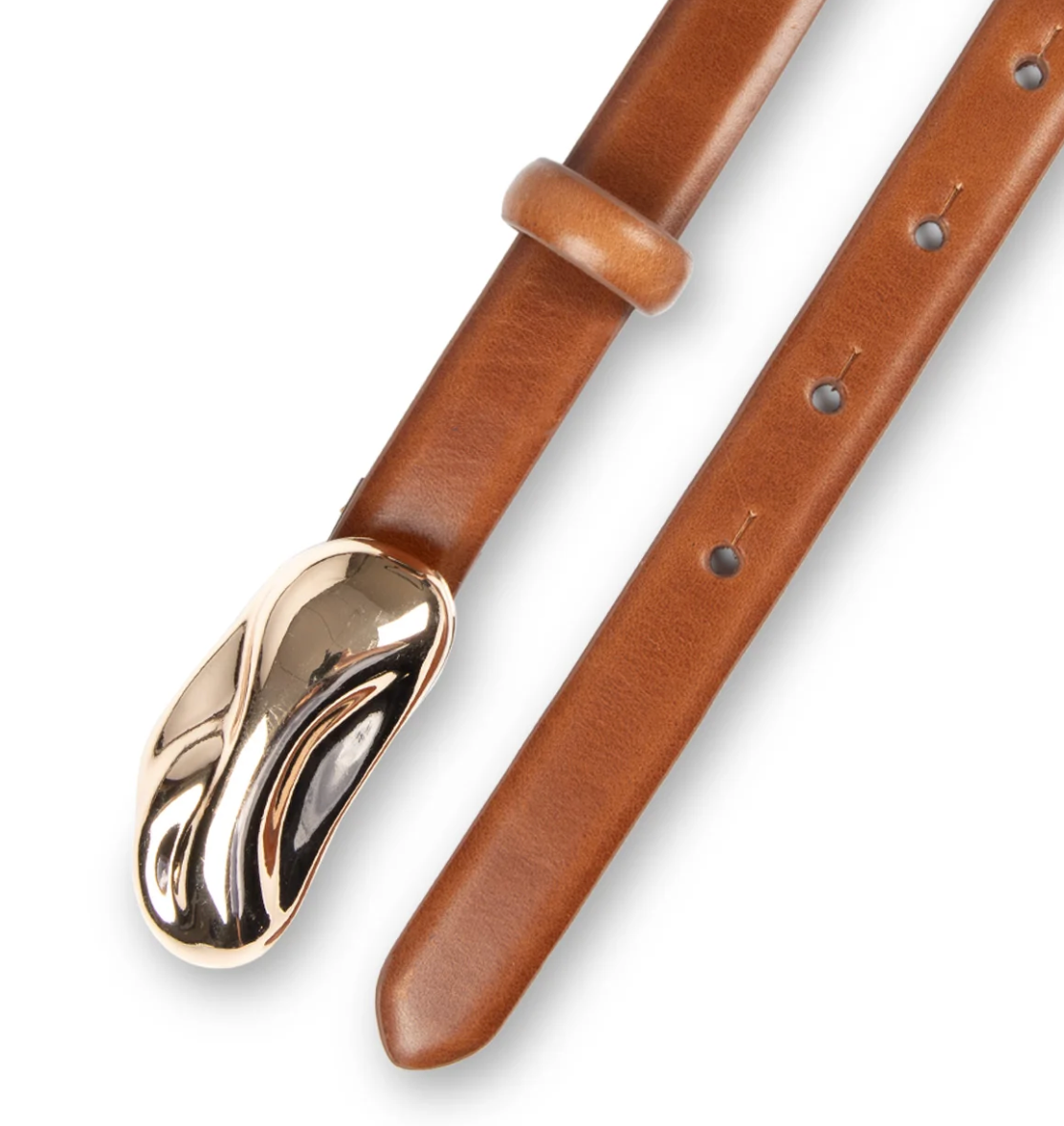 Tribal 13T1020005 0022 LISA - Leather Belt with Sculptural Gold-Tone Plaque