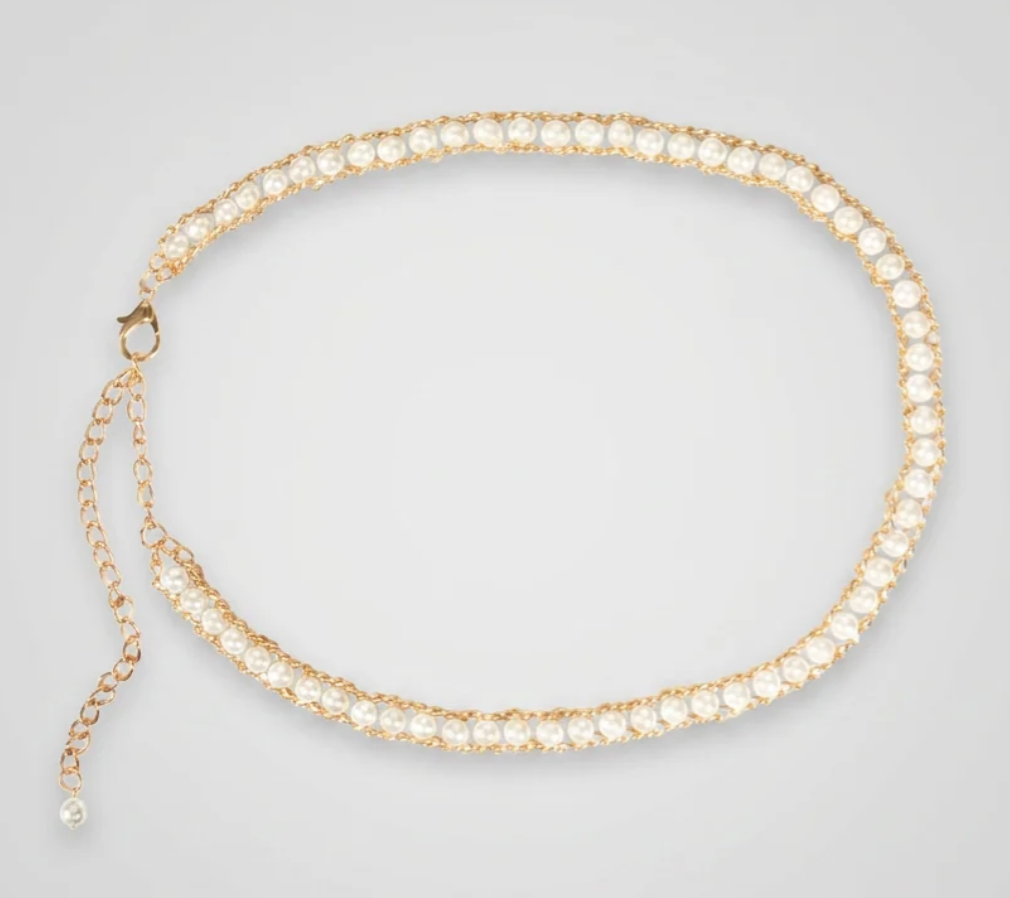 Tribal 13T1020003 0014 PEARL - Gold-Tone Chain Belt