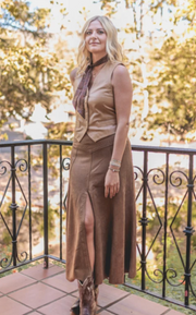 Lovlei Jolene Skirt - Cognac