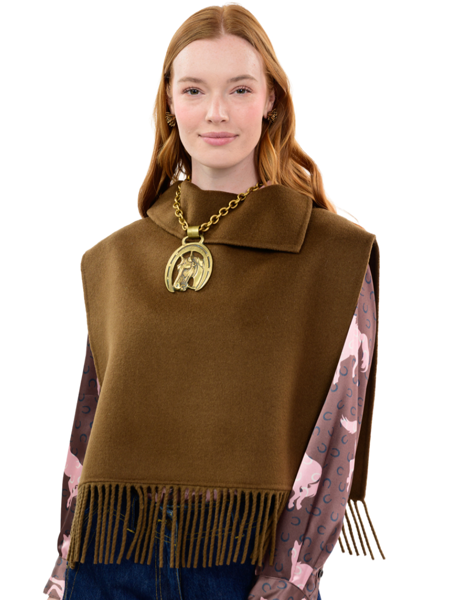 Ivy Jane 930075 Fringe Poncho w Colar