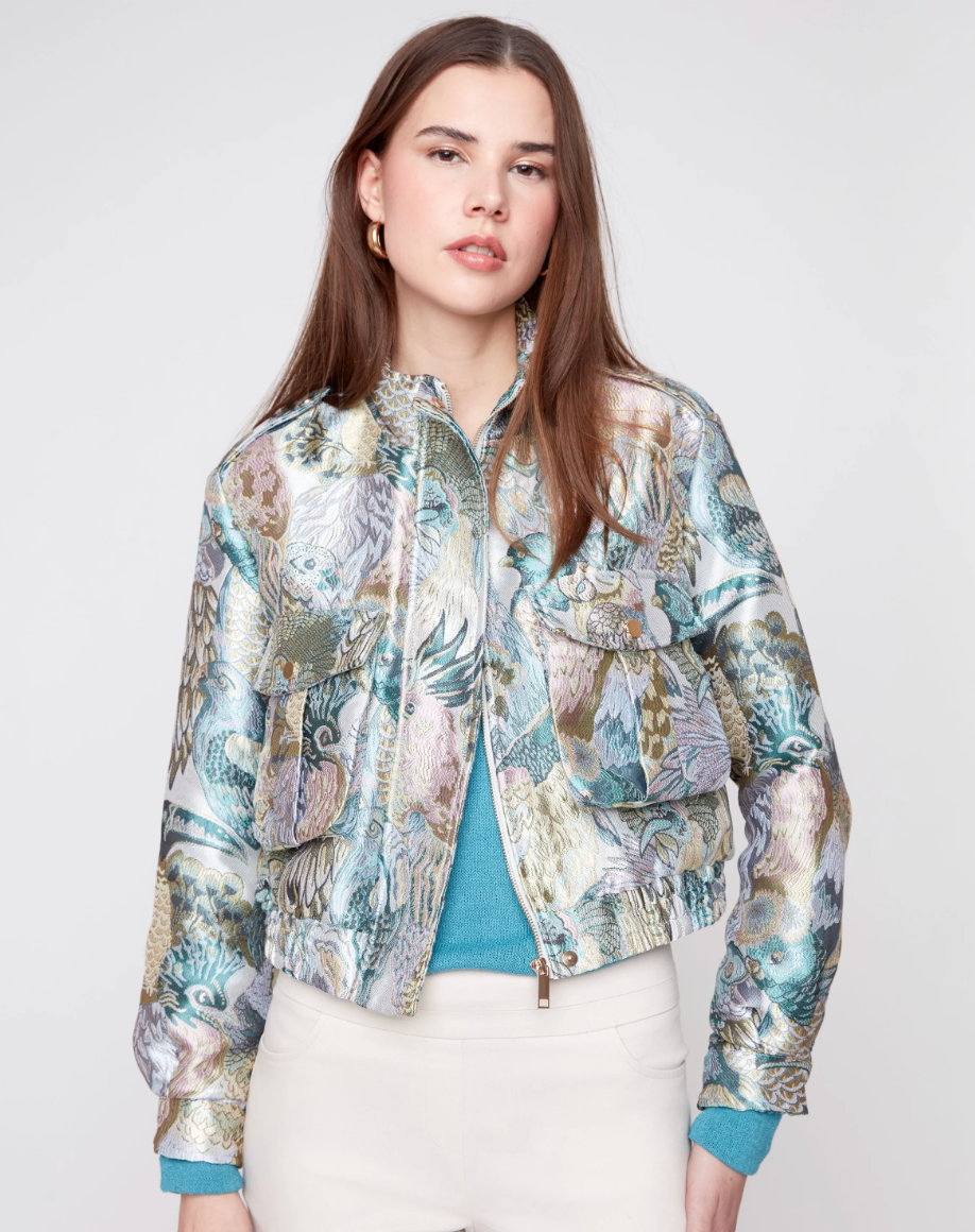 Renuar R3976L E3135 Woven Jacket- blue combo