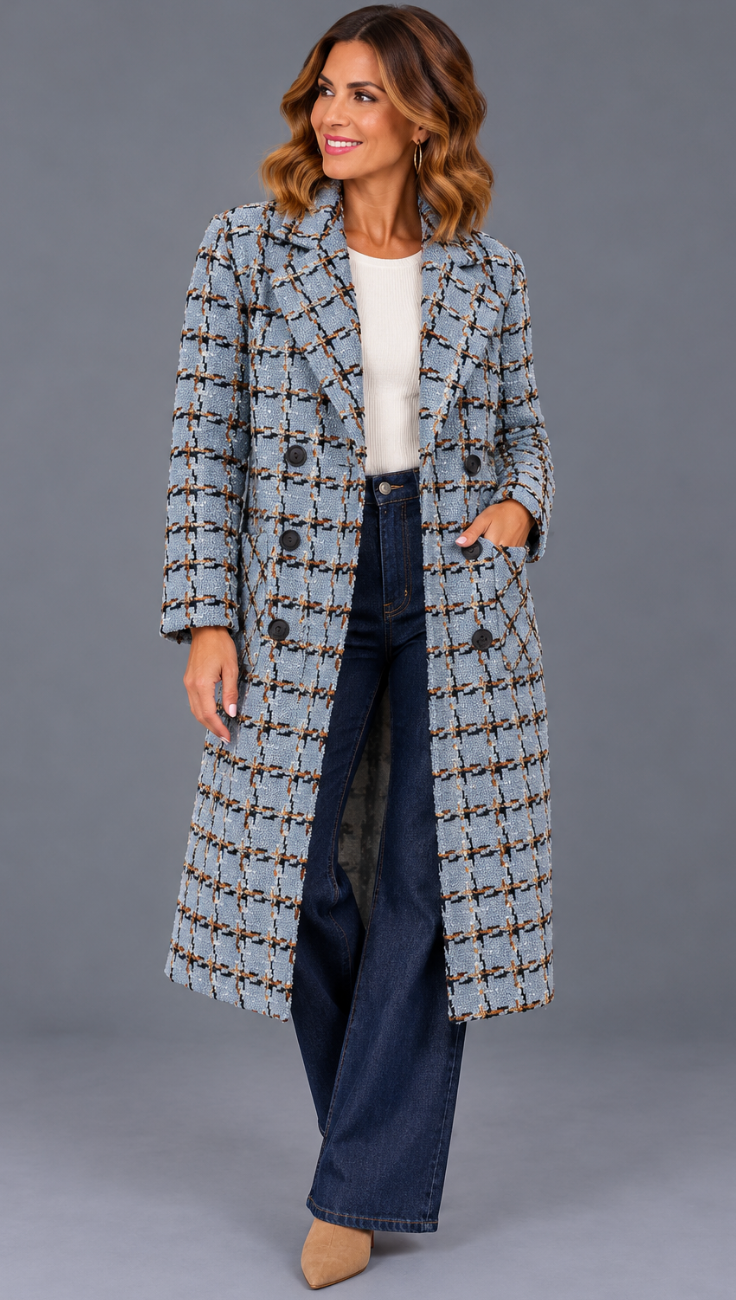 Boho Chic 8151102 Long Blue Jacket