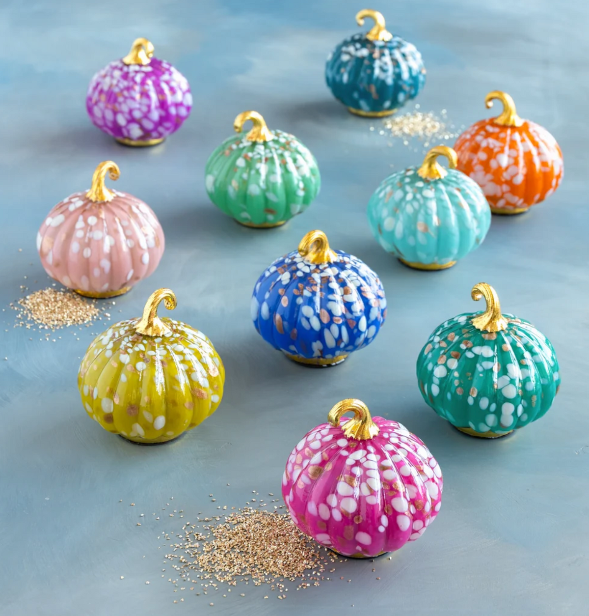 Glitterville Glitter Gourd Glass Pumpkin