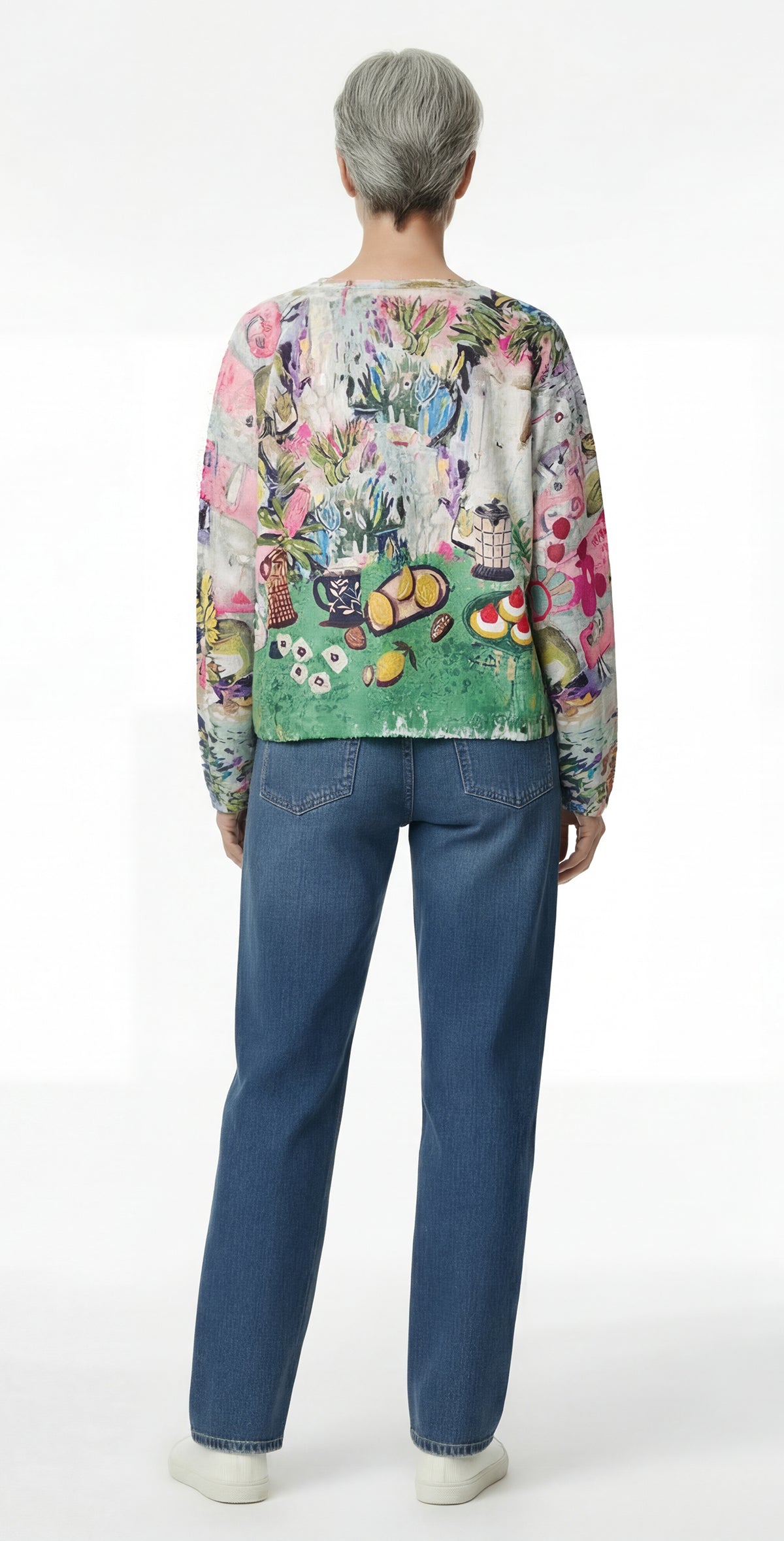 Inoah T1773SE L//S white sweater crew neck Spill the Tea!