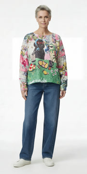 Inoah T1773SE L//S white sweater crew neck Spill the Tea!