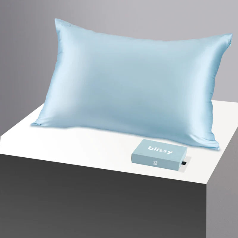 Blissy Sky Blue Queen Silk Pillowcase