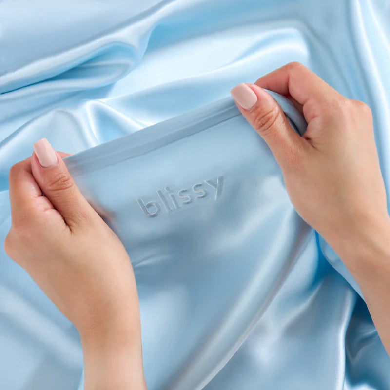 Blissy Sky Blue Queen Silk Pillowcase