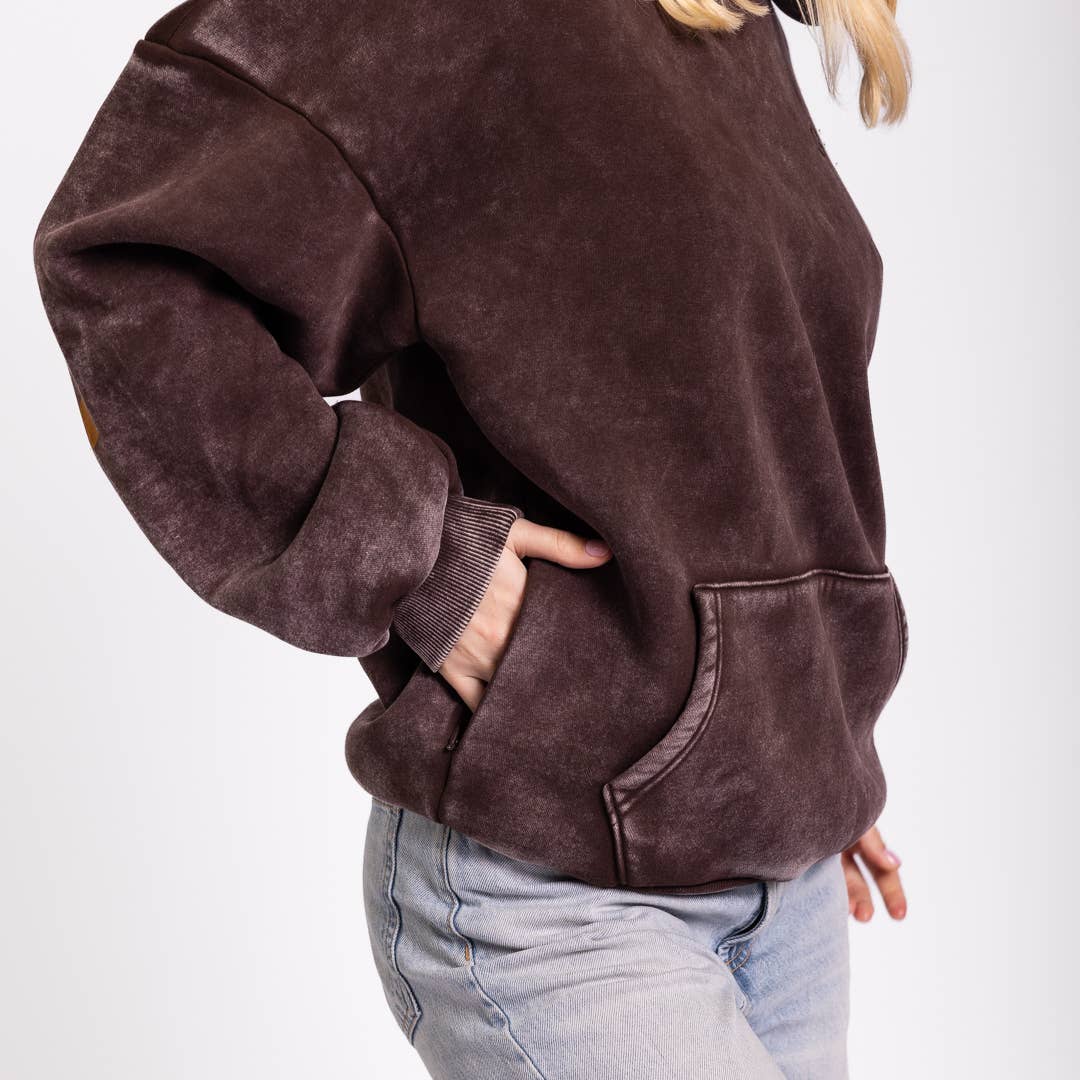 GLO Kingdom Essential Snow Wash Hoodie - Forgiven - Coffee Bean