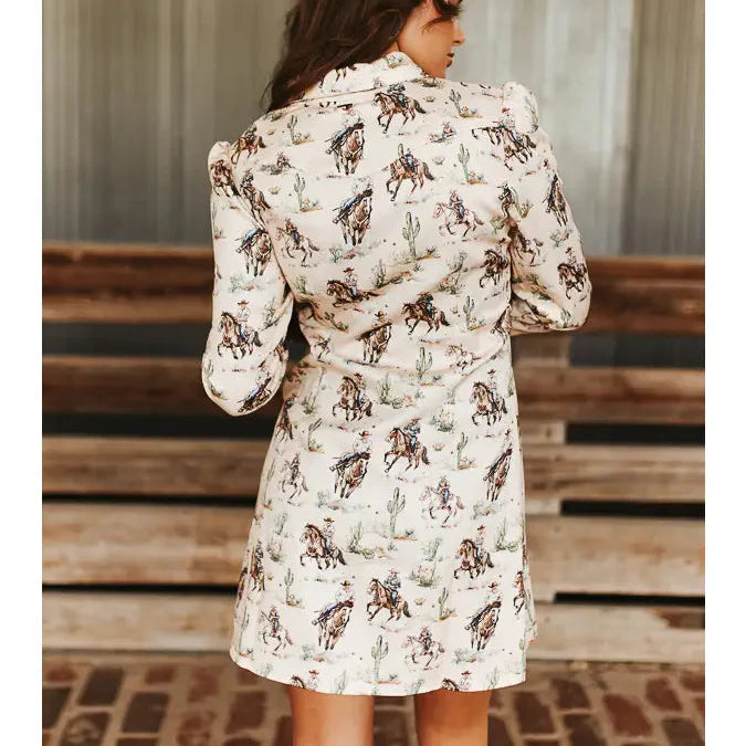 Lucky & Blessed DR765-HRS Creme Dress w/Horse Tie